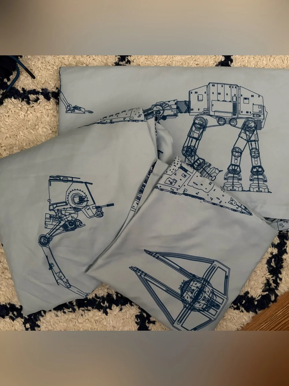 Pottery Barn Kids Star Wars Droid Patchwork bedding set- Navy, Gray, White